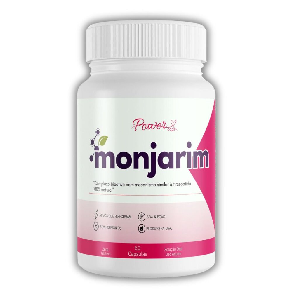 Frasco do suplemento natural Monjarim para emagrecer e acelerar o metabolismo.