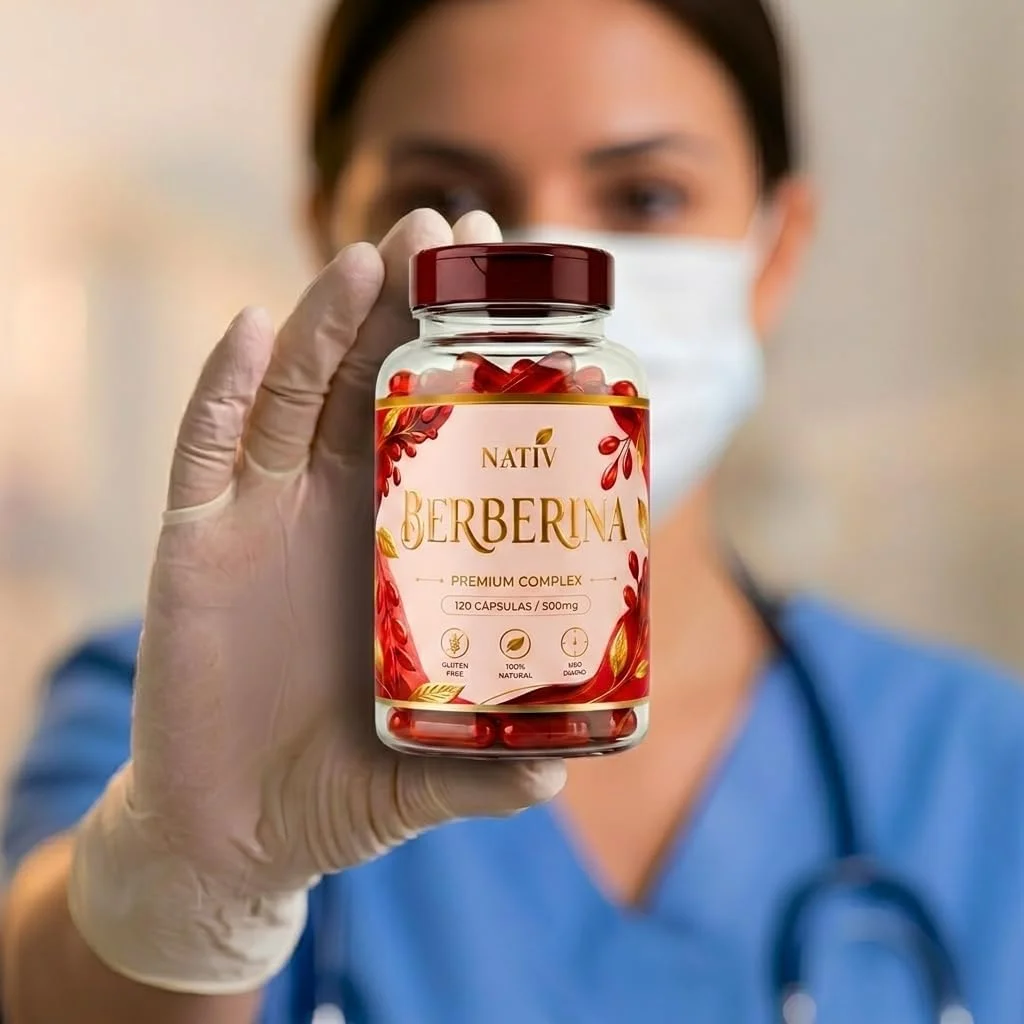 Foto real da Nativ Berberina Premium Complex 500mg 120 cápsulas