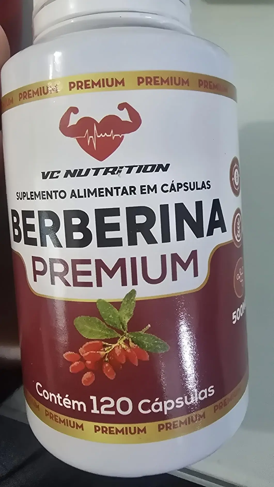 Foto real da VC Nutrition Berberina Premium Pura 120 cápsulas