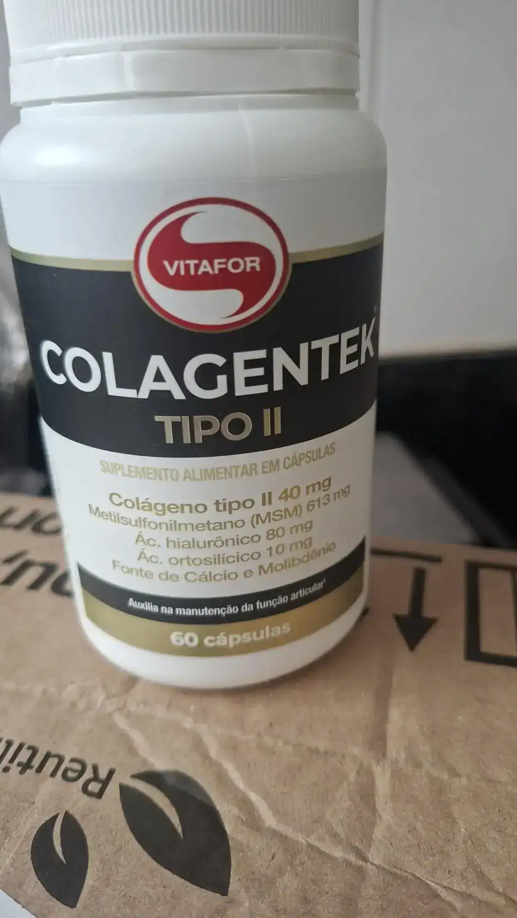Foto real do produto colágeno tipo II UC-II para articulações